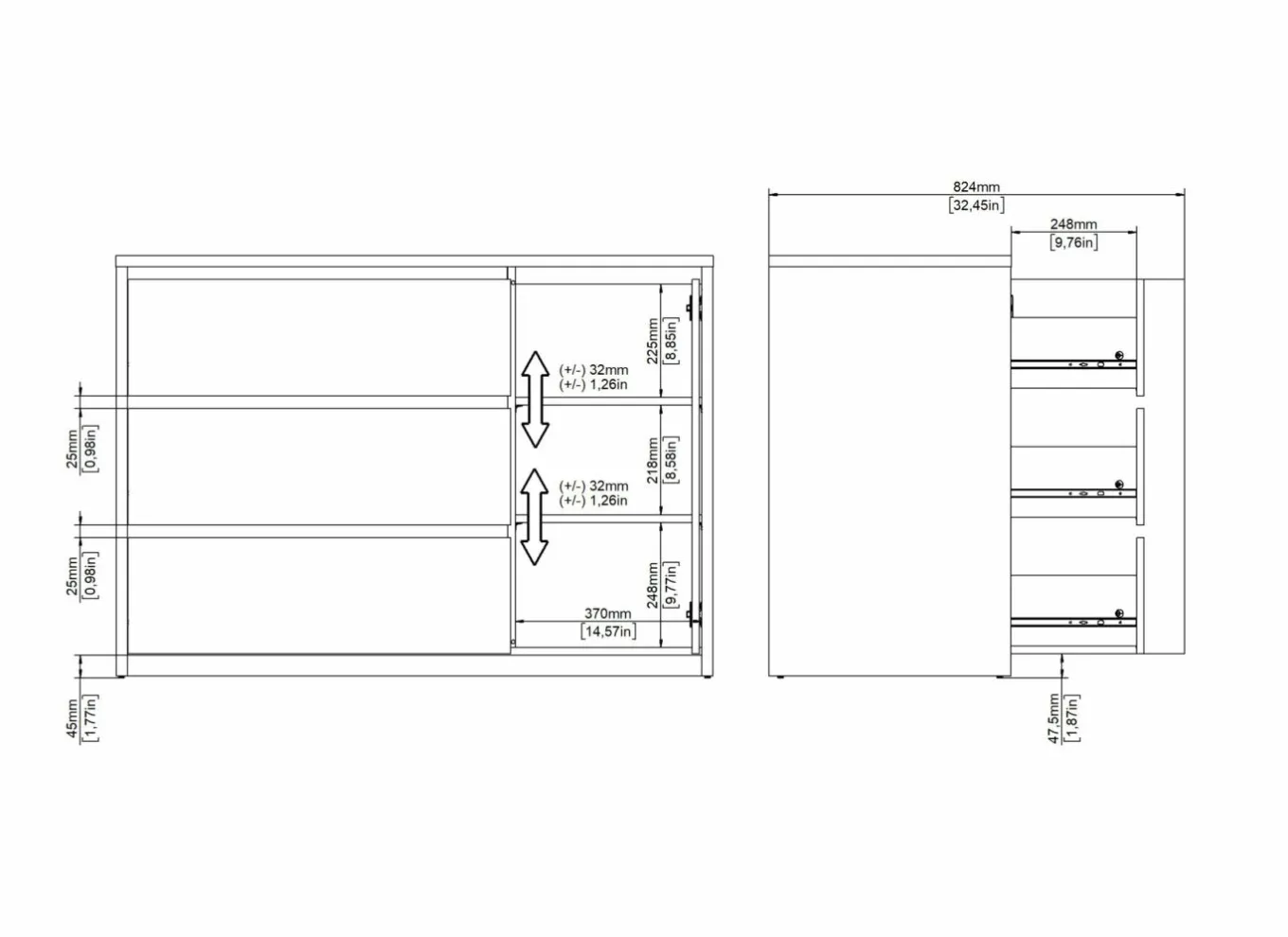 Commode|Commode|Commode Next 119x48x84cm - decor - wit/jackson hickory
