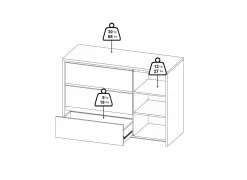Commode|Commode|Commode Next 119x48x84cm - decor - wit/jackson hickory