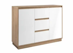 Commode Phoenix 117cm - decor - artisanale eik & wit- Commode|Commode