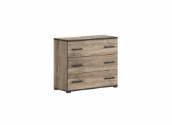 Commode Veronique 98x40x82cm - decor & glas - zwart- Commode|Commode