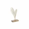J line Decoratieve Accessoires|Deco Hart op voet H20cm - hout massief & aluminium - goud