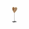 Decoratieve Accessoires|Deco Hart teak op voet H50cm