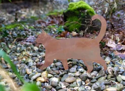 Deco Kat H31cm - staal - roest- Tuindecoratie|Decoratieve Accessoires