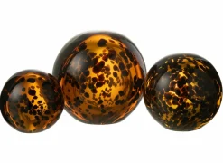 Deco Presse Papier Ø12cm - glas - bruin- Bureau-Accessoires|Decoratieve Accessoires