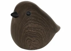 Deco Vogel H14,5cm - dolomiet - tabak- Decoratieve Accessoires