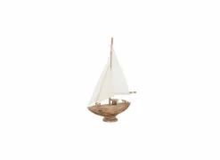 J line Decoratieve Accessoires|Deco Zeilboot Noa H43cm - hout massief - naturel