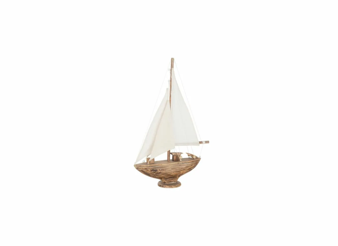 J line Decoratieve Accessoires|Deco Zeilboot Noa H43cm - hout massief - naturel