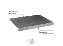 Allerlei|Deegplank 50x40cm - roestvrij staal - grijs