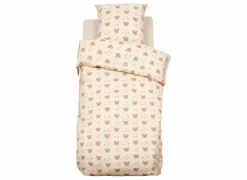 Dekbedovertrekken|Dekbedovertrek Beermotief 140x200cm - katoen & polyester - beige