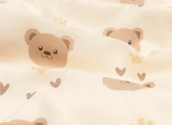 Dekbedovertrekken|Dekbedovertrek Beermotief 140x200cm - katoen & polyester - beige