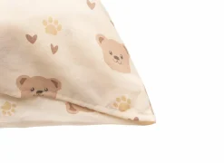 Dekbedovertrekken|Dekbedovertrek Beermotief 140x200cm - katoen & polyester - beige