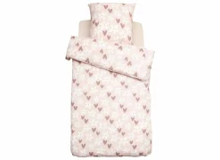 Dekbedovertrekken|Dekbedovertrek Hartmotief 140x200cm - polyester & katoen - roze