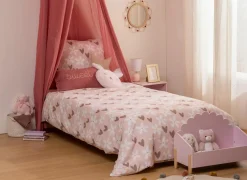 Dekbedovertrekken|Dekbedovertrek Hartmotief 140x200cm - polyester & katoen - roze