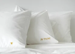 Dekbedovertrekken|Dekbedovertrek Je t'aime 240x200/220cm - percale - goud