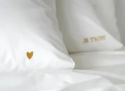 Dekbedovertrekken|Dekbedovertrek Je t'aime 240x200/220cm - percale - goud