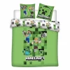 Dekbedovertrek Minecraft 240x220cm - polykatoen - groen- Dekbedovertrekken
