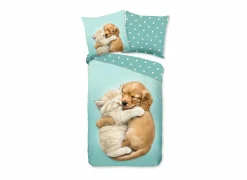 Dekbedovertrekken|Dekbedovertrek Paxy 140x220cm - katoen - aqua