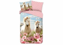 Dekbedovertrek Philou  140x220cm - katoen - roze- Dekbedovertrekken