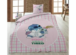 Dekbedovertrek Stitch 140x200cm - polykatoen - roze- Dekbedovertrekken