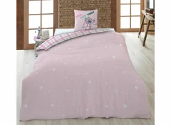 Dekbedovertrek Stitch 140x200cm - polykatoen - roze- Dekbedovertrekken