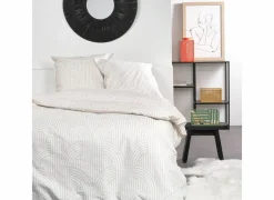 Dekbedovertrek Sunshine  220x240cm - katoen - wit & beige- Dekbedovertrekken