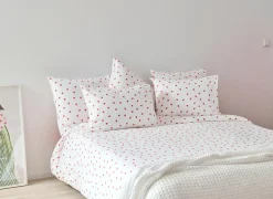 Dekbedovertrek 240x200/220cm - katoen - hearts red- Dekbedovertrekken