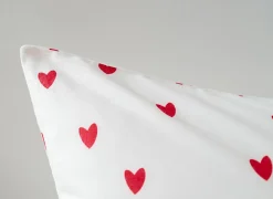 Dekbedovertrek 240x200/220cm - katoen - hearts red- Dekbedovertrekken