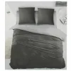Dekbedovertrekken|Dekbedovertrek 140x220cm - katoen - antraciet/grijs