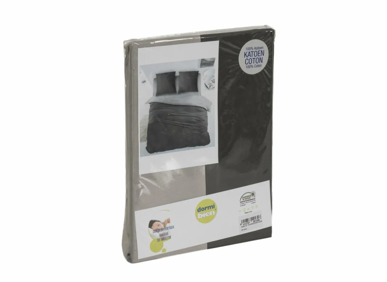 Dekbedovertrekken|Dekbedovertrek 140x220cm - katoen - antraciet/grijs