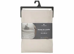 Dekbedovertrekken|Dekbedovertrek 140x220cm - katoen - beige lin excl. kussenslopen