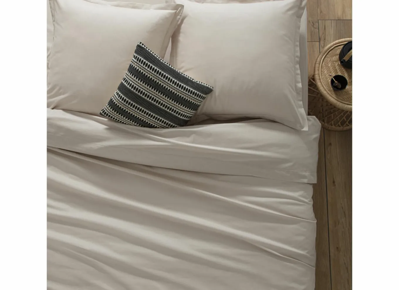 Dekbedovertrekken|Dekbedovertrek 140x220cm - katoen - beige lin excl. kussenslopen