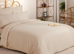 Dekbedovertrekken|Dekbedovertrek 140x220cm - katoen - beige lin excl. kussenslopen