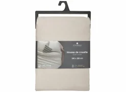 Dekbedovertrekken|Dekbedovertrek 240x220cm - katoen - beige lin excl. kussenslopen
