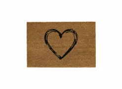 Deurmatten|Deurmatten|Deurmat E-Coco Heart 40x60cm - kokos - naturel & zwart