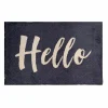 Deurmat Hello 50x75cm - microvezel - zwart- Deurmatten|Deurmatten
