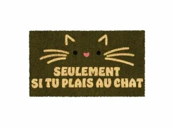 Deurmatten|Deurmatten|Deurmat Si tu plais au chat 70x40cm - kokos & PVC - multicolor
