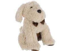 J line Deurstoppers|Deurstopper Hond 20x20x30cm - polyester - beige