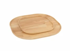 Dienblad 44x44,5cm - rubberhout - naturel- Schalen