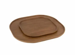 Schalen|Dienblad 44x44,5cm - rubberhout - bruin