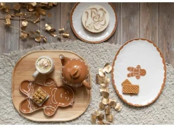 Schalen|Dienblad 29x30cm - rubberhout - naturel