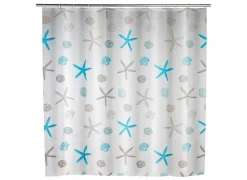 Douchegordijn & -Stang|Douchegordijn Bella Mare 180x200cm grijs blauw