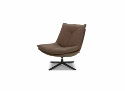 Fauteuils|Draaifauteuil A8036 75x90x87cm - leder - cognac