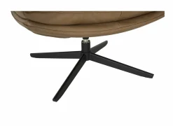 Fauteuils|Draaifauteuil A8036 75x90x87cm - leder - cognac