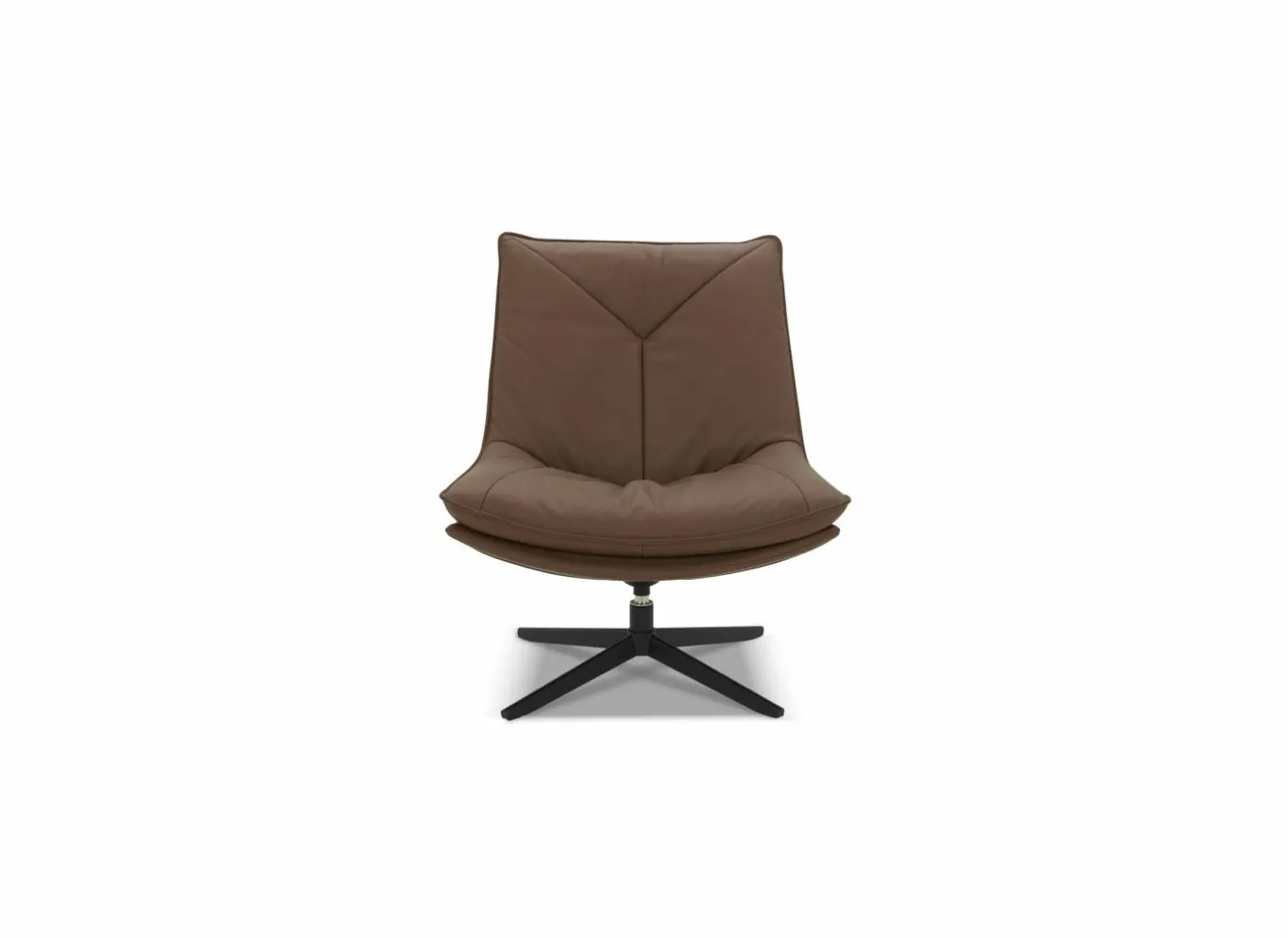 Fauteuils|Draaifauteuil A8036 75x90x87cm - leder - cognac