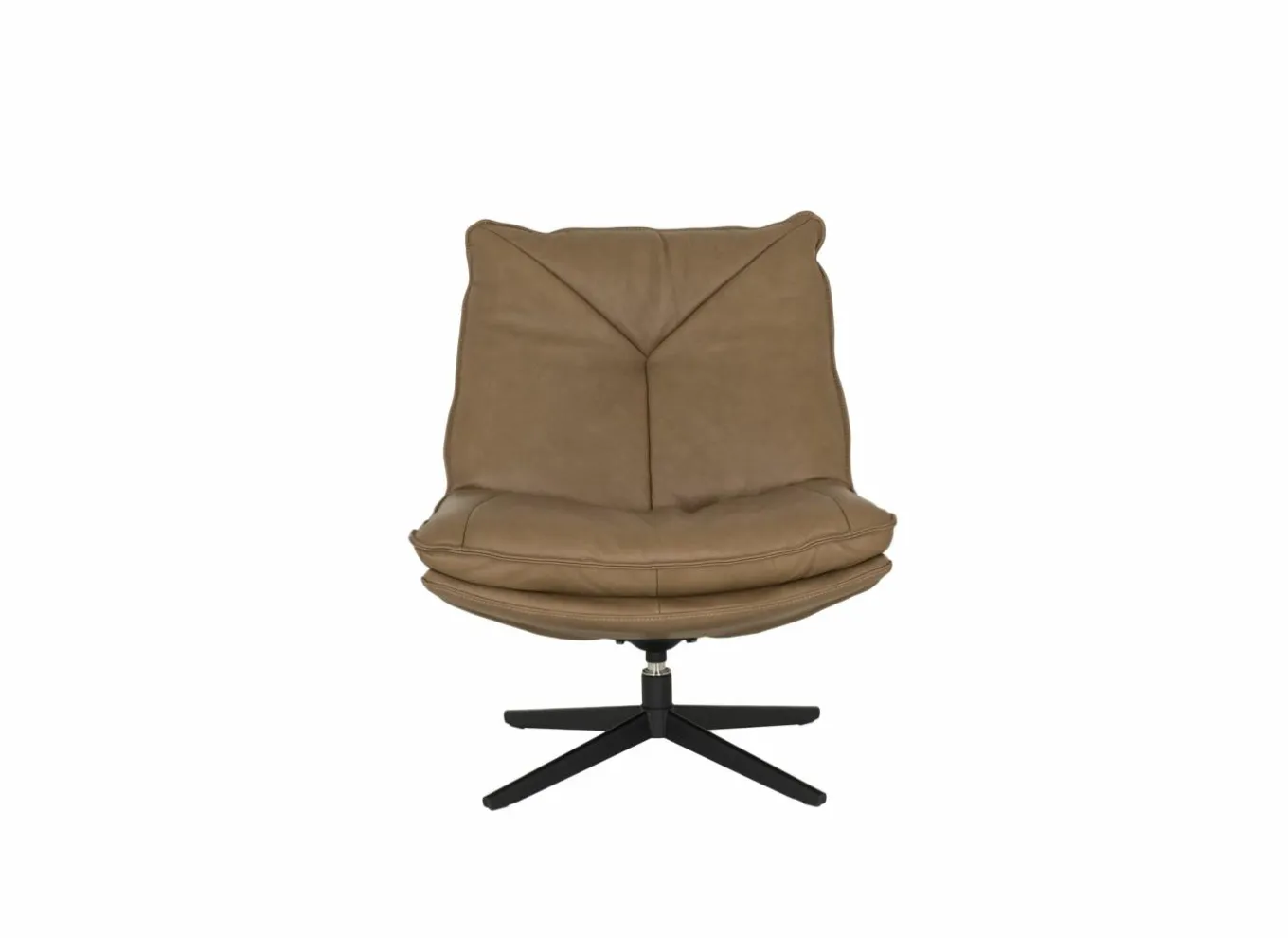 Fauteuils|Draaifauteuil A8036 75x90x87cm - leder - cognac
