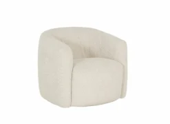 Fauteuils|Draaifauteuil Alken 87x87x77cm - bouclé - beige
