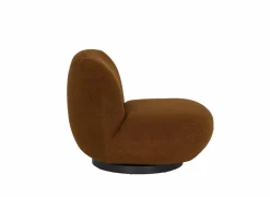 Fauteuils|Draaifauteuil Criollo 91x95x71cm - bouclé - roestbruin