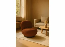 Fauteuils|Draaifauteuil Criollo 91x95x71cm - bouclé - roestbruin