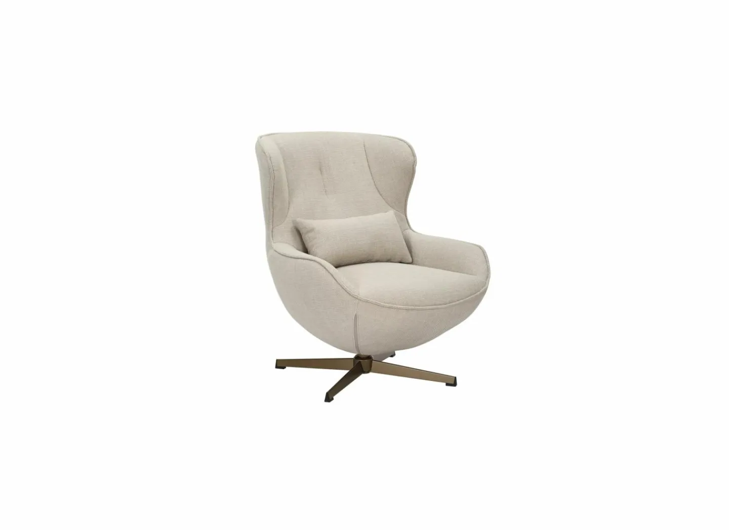 Draaifauteuil Moana 76x87,5x90cm - polyestervezel - beige- Fauteuils