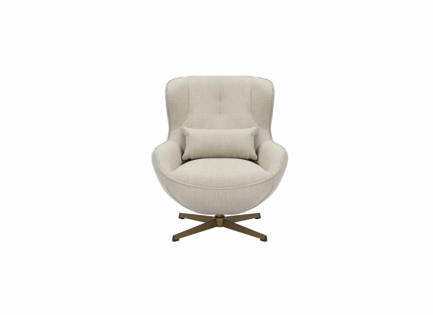 Draaifauteuil Moana 76x87,5x90cm - polyestervezel - beige- Fauteuils